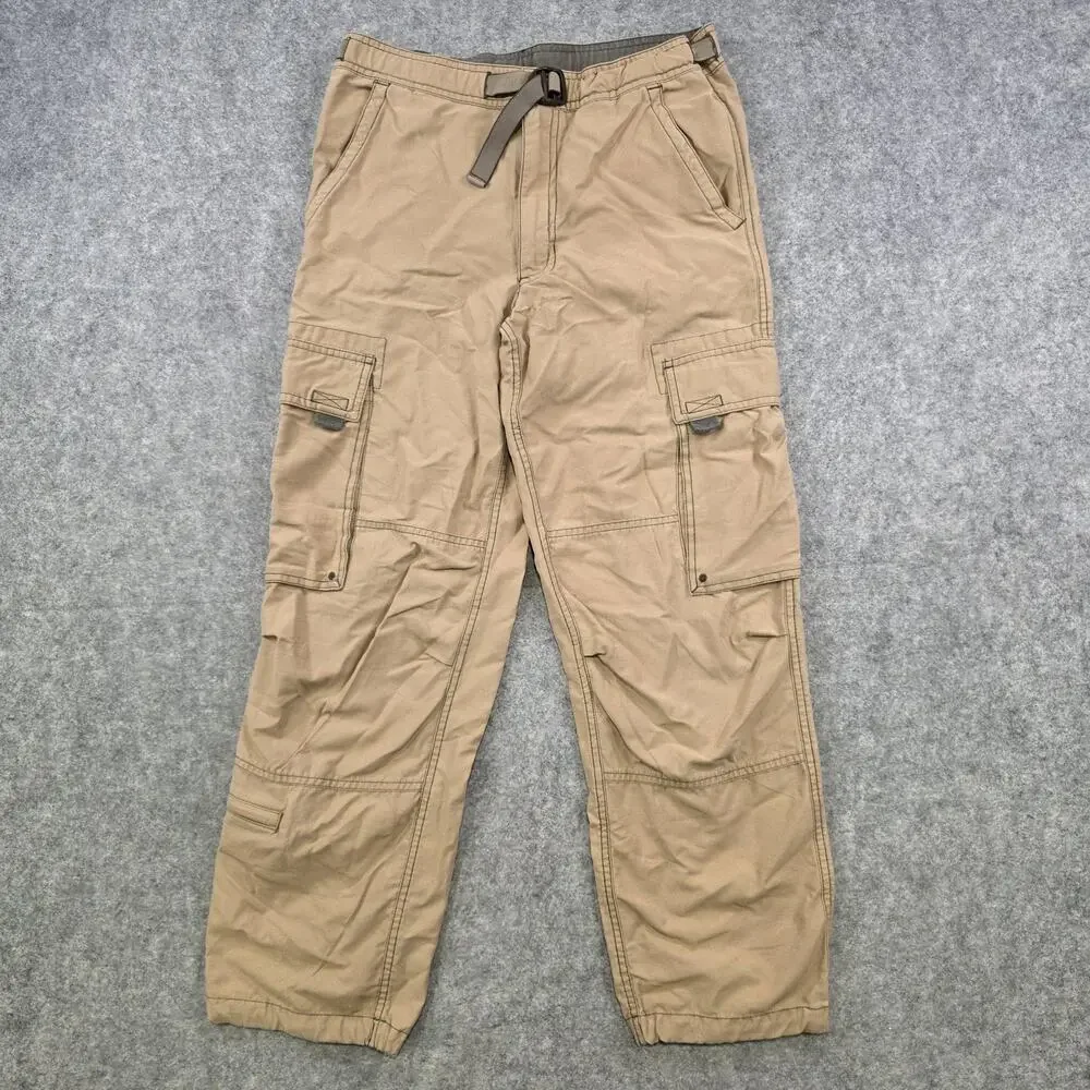 VTG Y2K Gap Pants Boys Youth XL Khaki‎ Cargo Elastic Hem Belted Outdoor Hiking